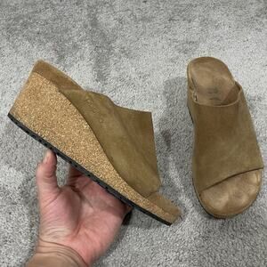 Birkenstock Papillio Namica Tan Suede Wedge Sandal Women's 7 (EU 38) Slip-On
